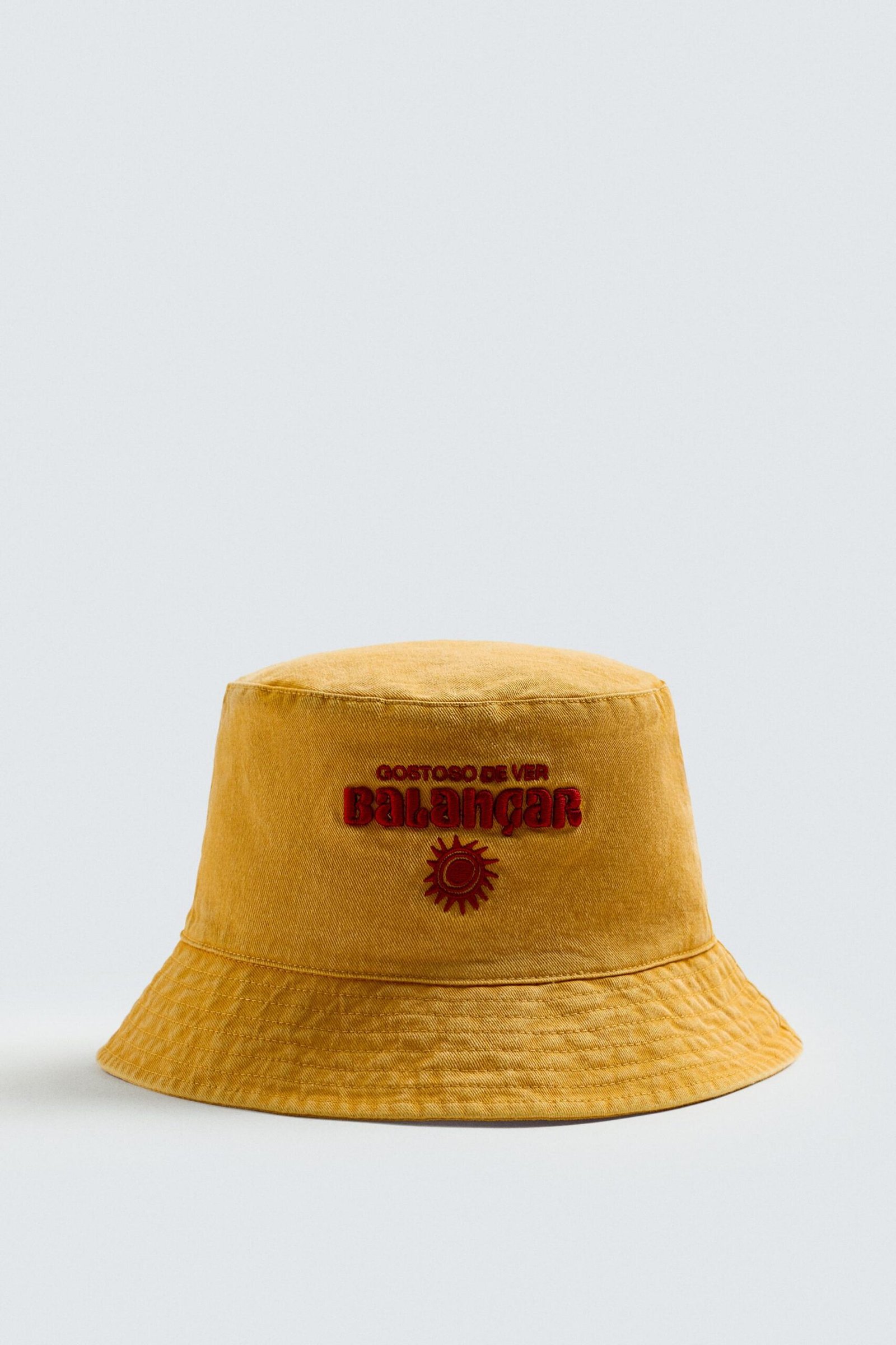 Contrast Embroidery Bucket Hat - Image 1