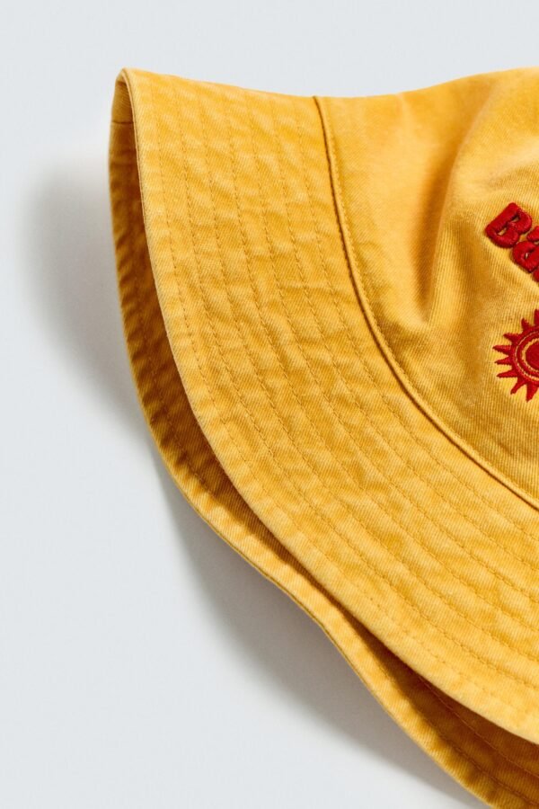 Contrast Embroidery Bucket Hat - Image 3