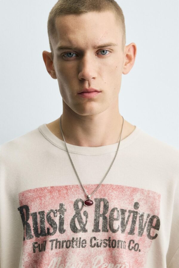 Washed Printed Knit T-Shirt - Image 3