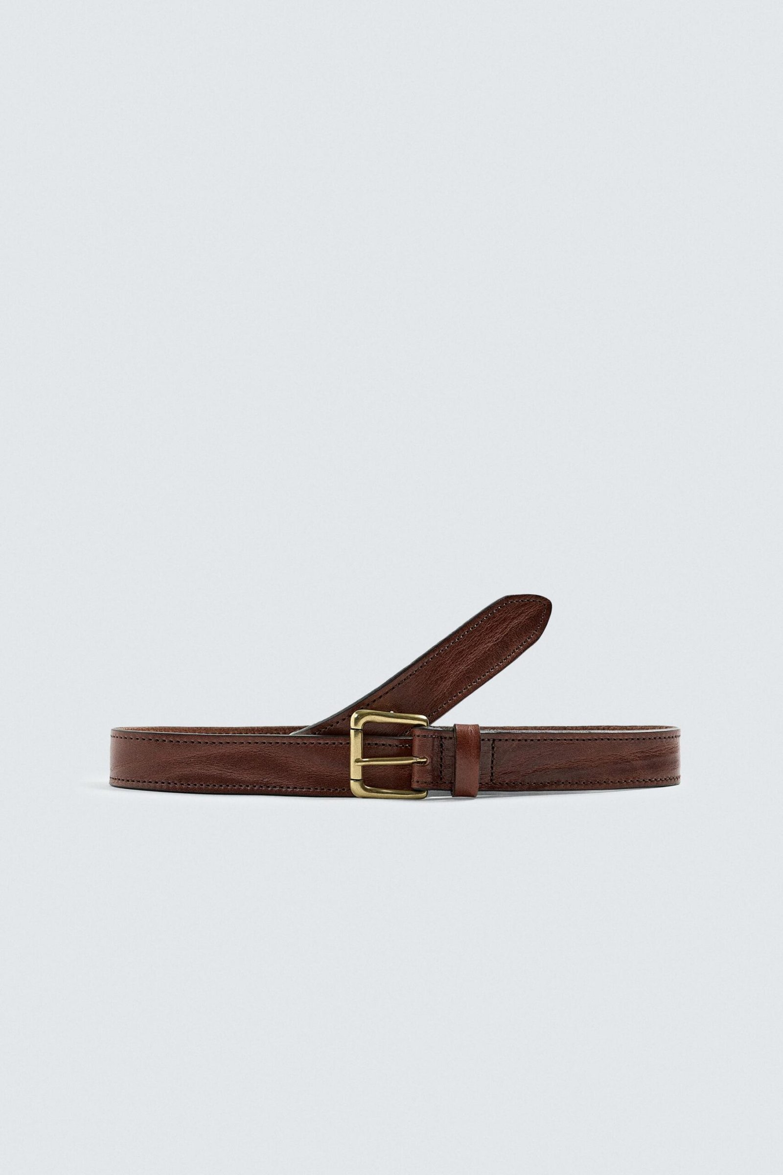 Vintage Effect Leather Belt - Image 1