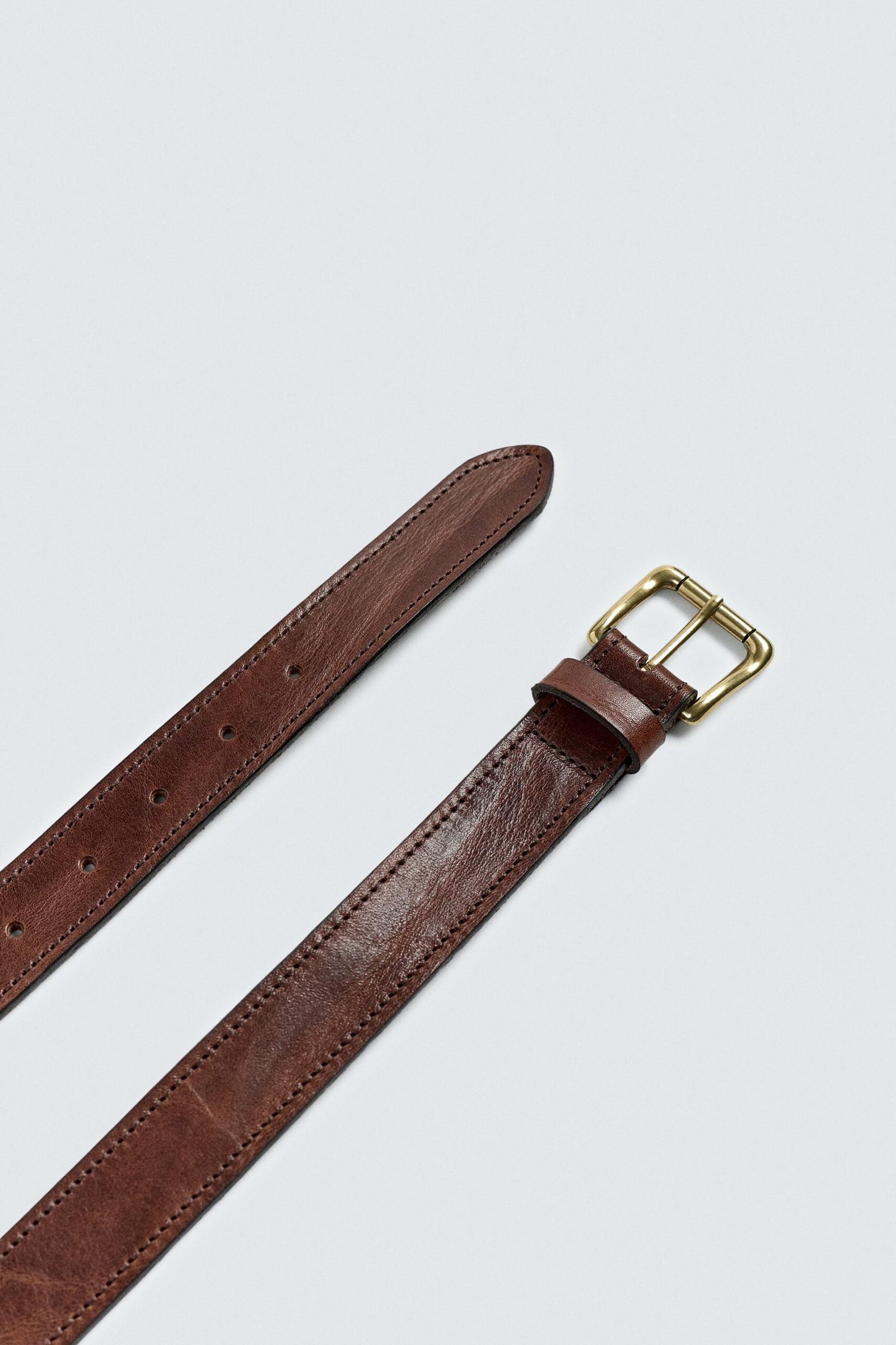 Vintage Effect Leather Belt - Image 2