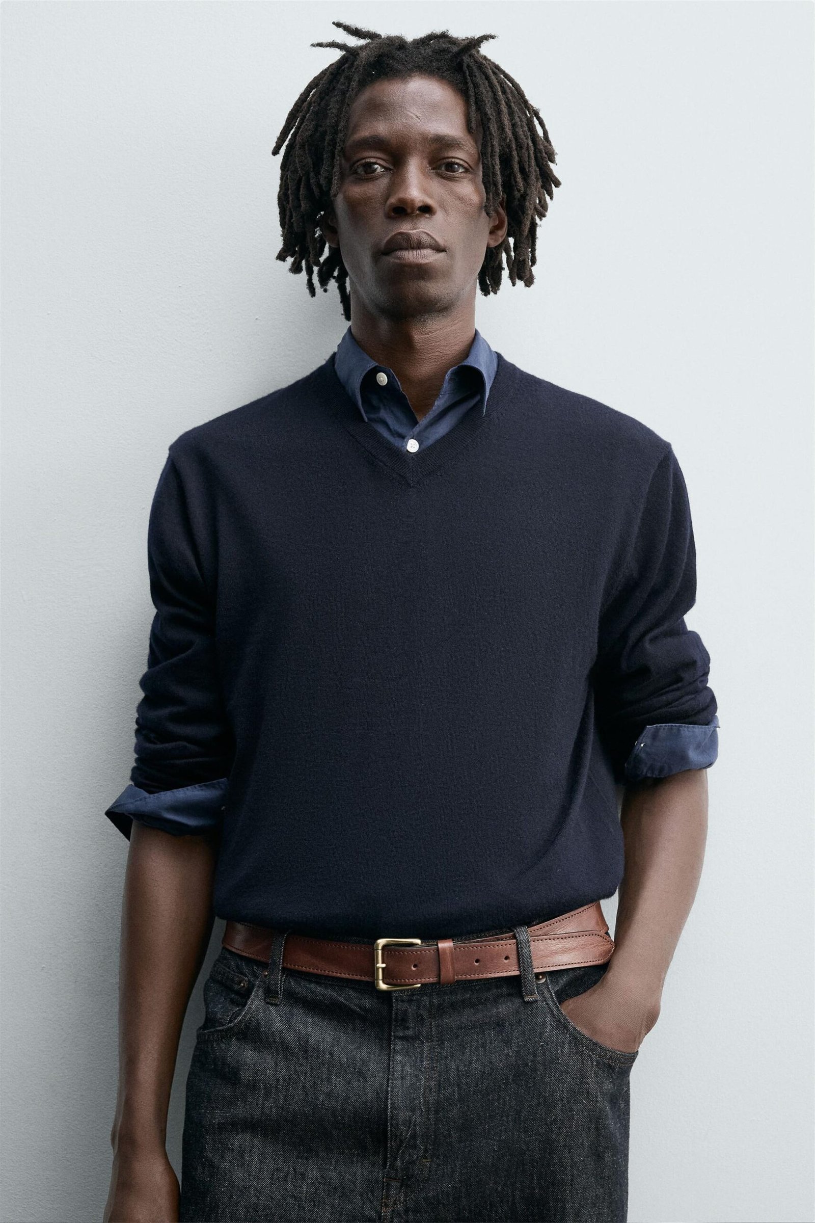 Vintage Effect Leather Belt - Image 4